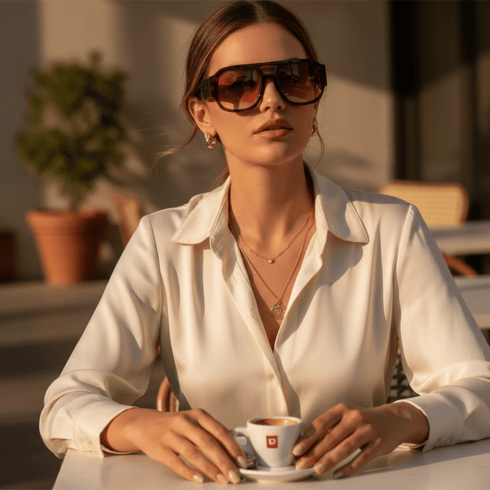Oversized Double Bridge Aviator Sunglasses - The PM Edit