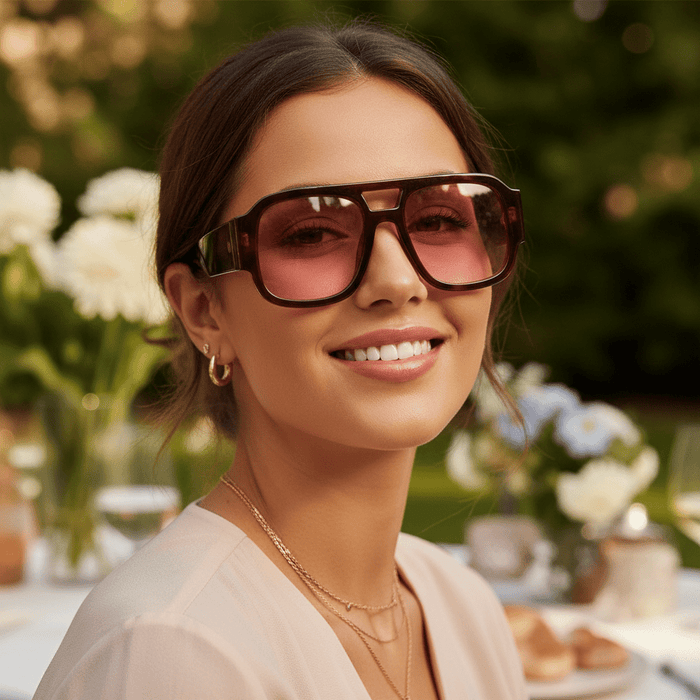 Oversized Double Bridge Aviator Sunglasses - The PM Edit