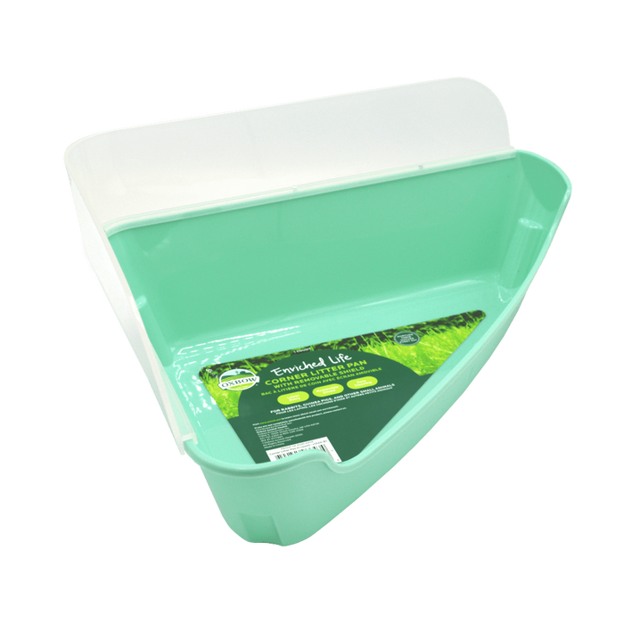 Oxbow Animal Health Enriched Life - Corner Litter Pan with Removable Shield