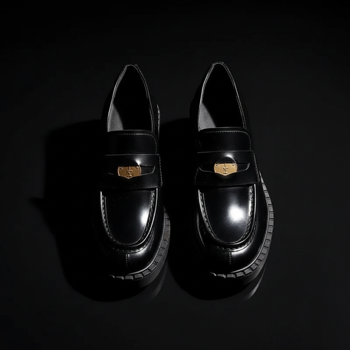 Patent Block Heel Flat Lay
