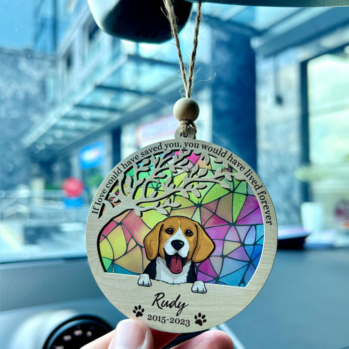 Peeking Dog Memorial Suncatcher - Once by My Side, Personalized Pet Loss Sympathy Gift