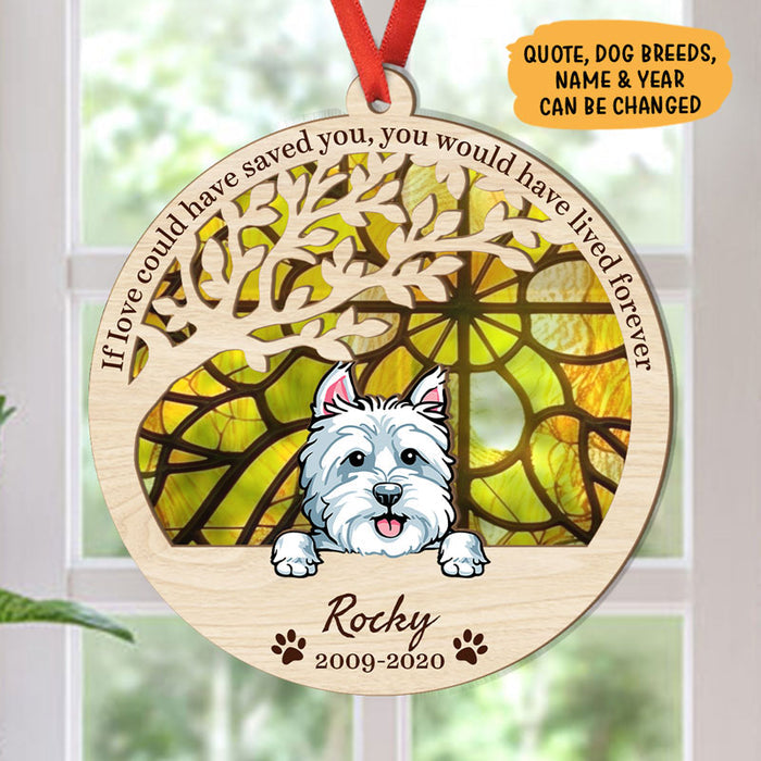 Peeking Dog Memorial Suncatcher - Once by My Side, Personalized Pet Loss Sympathy Gift
