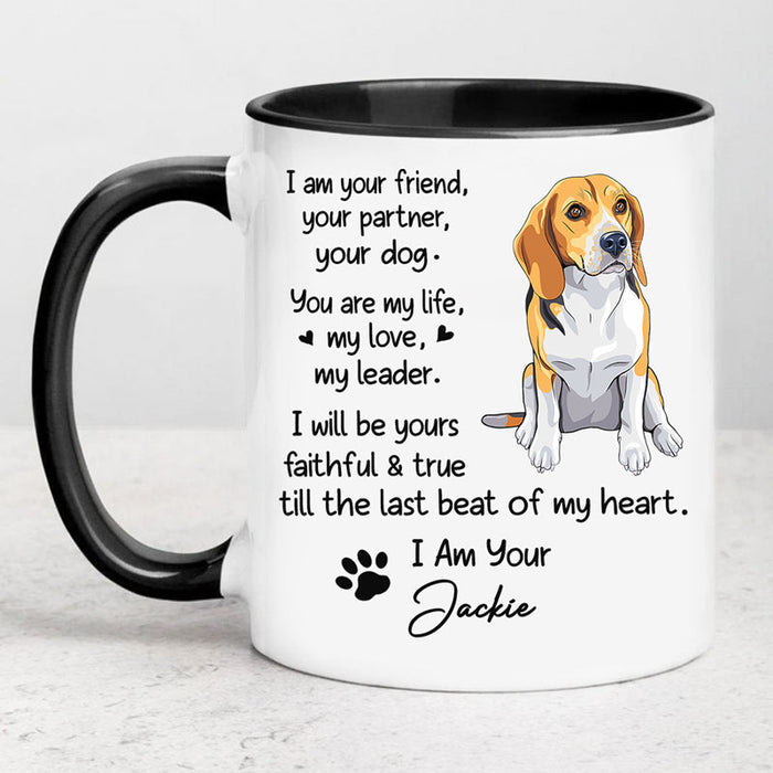 Personalized dog mom mug, gift for dog lovers - Your friend your partner your dog, custom photo, custom coffee cup