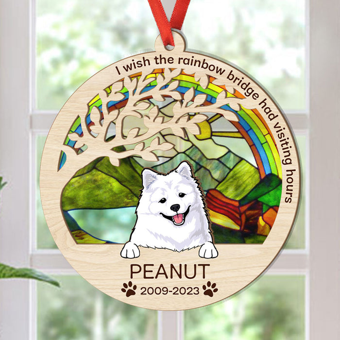 Pet Loss Suncatcher - The Rainbow Bridge Had Visiting Hours, Personalized Dog Memorial Gift