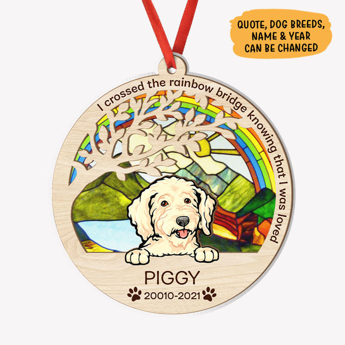 Pet Loss Suncatcher - The Rainbow Bridge Had Visiting Hours, Personalized Dog Memorial Gift