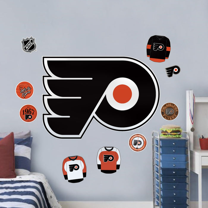 Philadelphia Flyers Repositionable Wall Decal Set - Team Logos