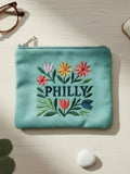 Philly Embroidered Zipper Pouch