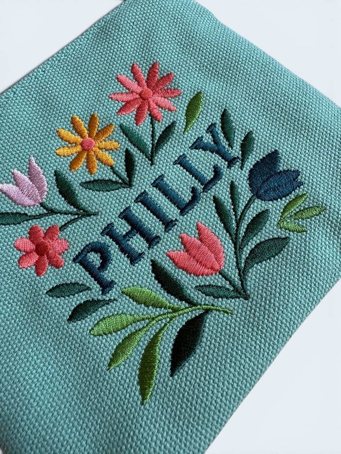 Philly Embroidered Zipper Pouch