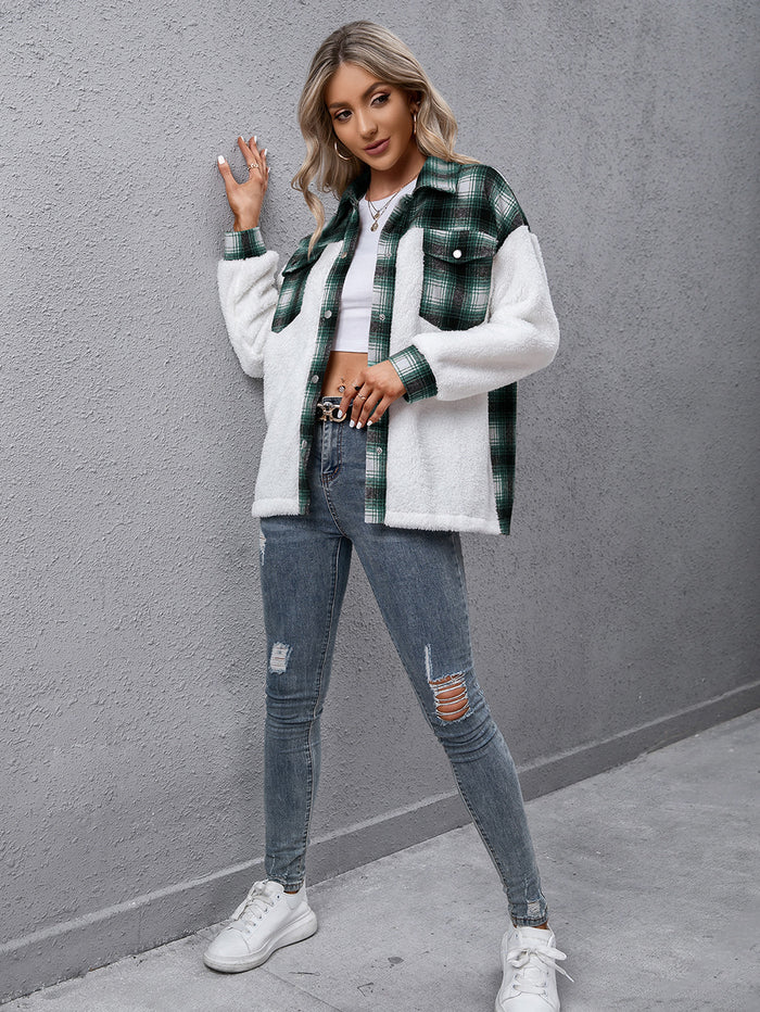Plaid Teddy Fleece Shacket