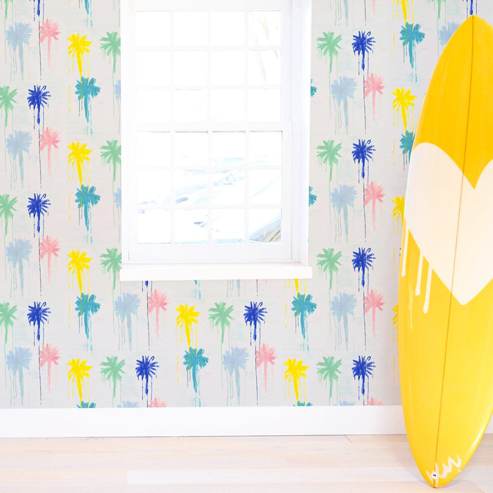 Trendy and unique colorful pom-poms eco-friendly wallpaper by kerri rosenthal - designer wall paper