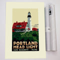 Portland Head Light Lighthouse Art Print 18" x 24" Travel Poster (Large Border) By Alan Claude - Maine