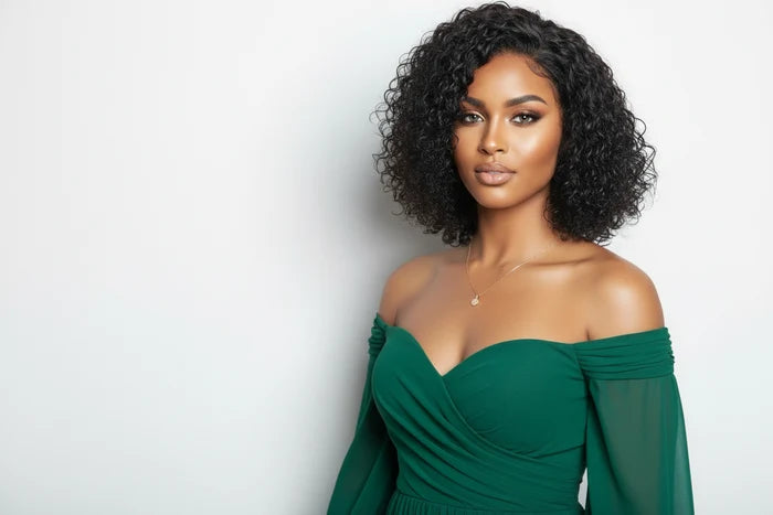 Pre-Plucked 13x4 Lace Front Water Wave Bob Wig 150% Density