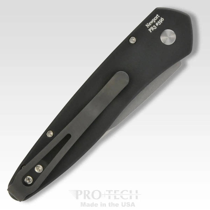 ProTech Newport Auto Knife Black (3" Stonewash) 3405 - NORTH RIVER OUTDOORS