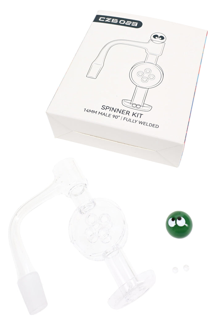 Donut disc quartz terp slurper kit with 14.5 mm male 90° joint and fully welded banger design