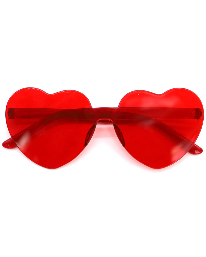 Red heart sunglasses side view