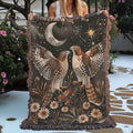 Red Tail Hawk Couple Woven Blanket