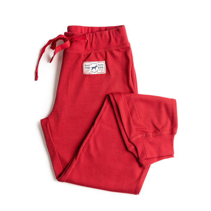 fabdog® Small Red Thermal Matching Human Pajamas Human
