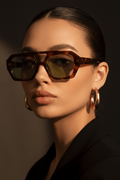 Retro Square Tortoise Sunglasses – Dual - Beam Oversized Frame | UV400 - The PM Edit
