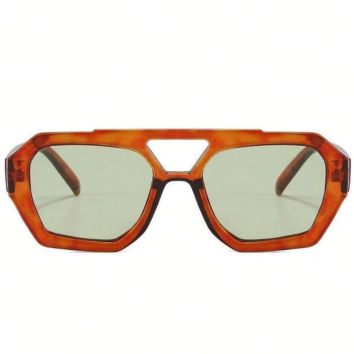 Retro Square Tortoise Sunglasses – Dual - Beam Oversized Frame | UV400 - The PM Edit