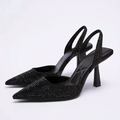Black Rhinestone Pumps