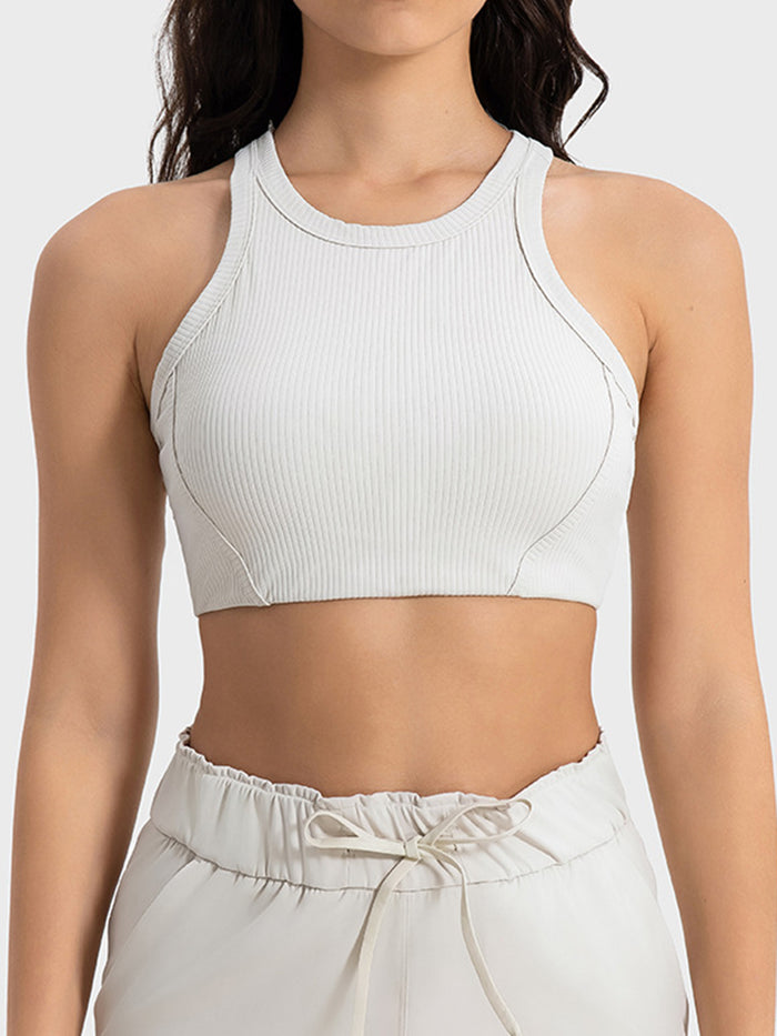 Ribbed Halter Crop Top