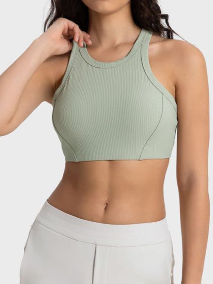 Ribbed Halter Crop Top