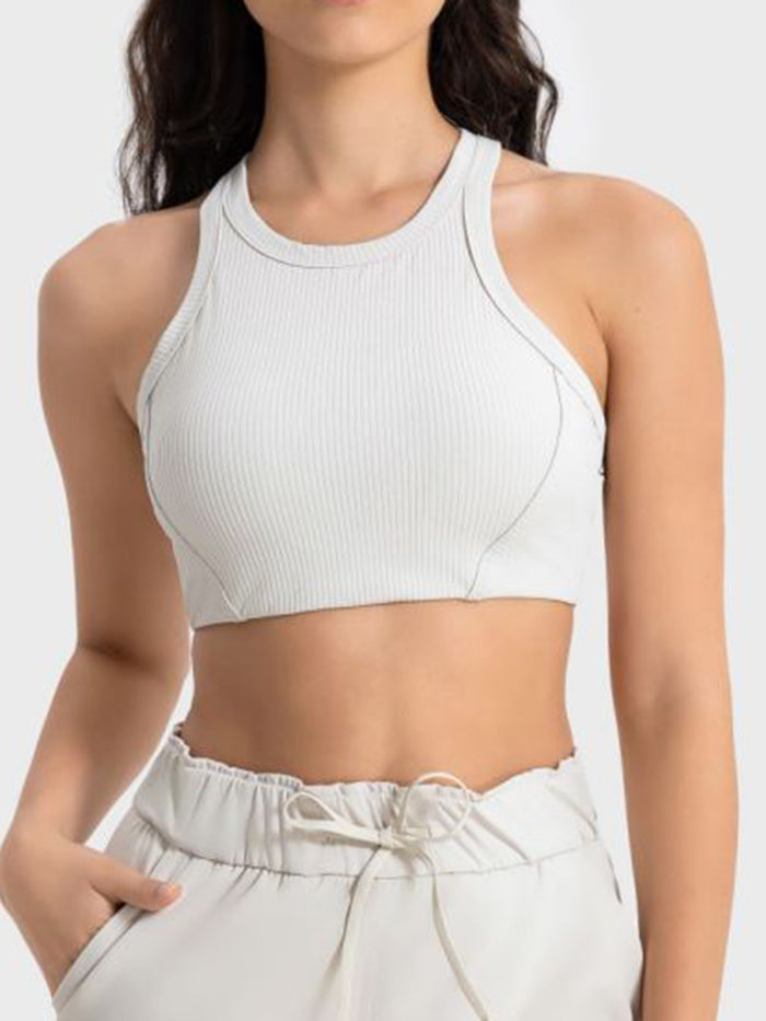 Ribbed Halter Crop Top