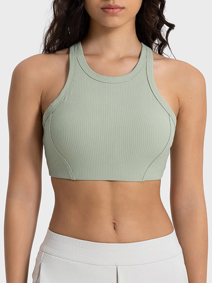 Ribbed Halter Crop Top