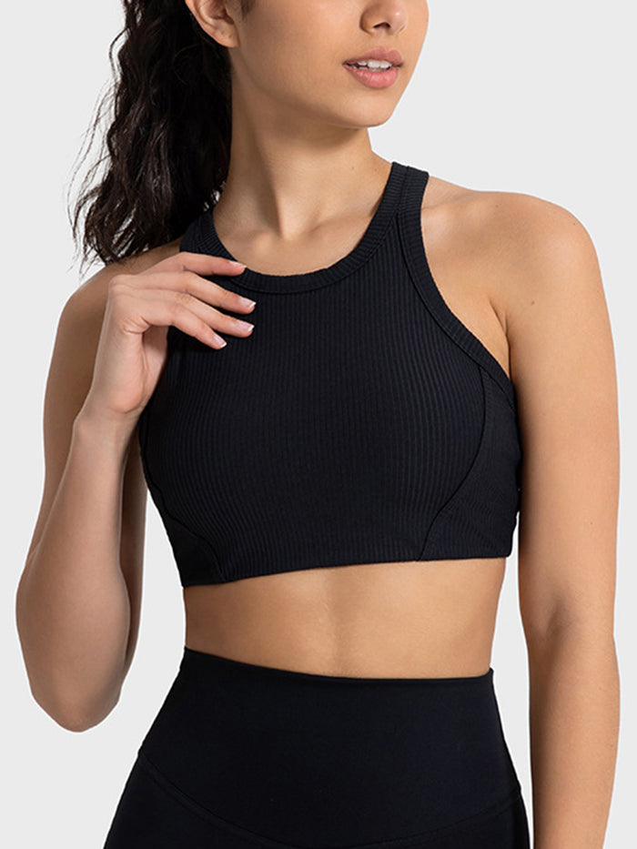 Ribbed Halter Crop Top