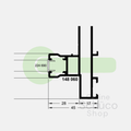 Schuco afdekstrip ASS 50  zwart - 224690 - per meter
