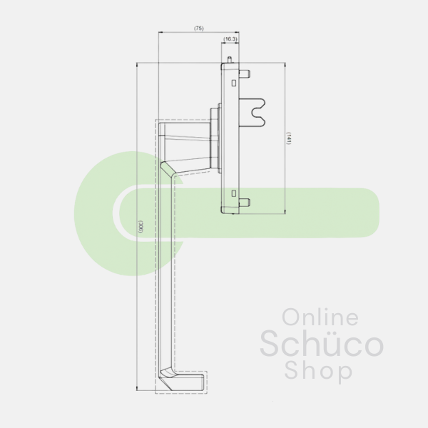 Schuco aluminium PSK greep afsluitbaar schuifpui zilver RS 247696 /277796 - LS 247695 / 277795