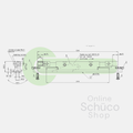 Schuco espagnolet / kantschuif  23.5 mm - 209135