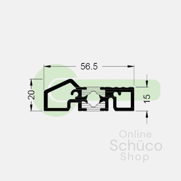 Schuco onderdorpel aluminium AWS 65 - per meter - 167260