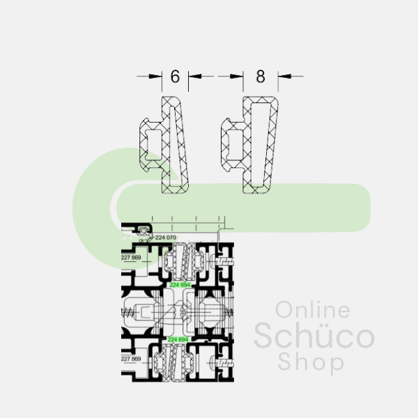 Schuco rubberset vouwwand FD70 set - 224694
