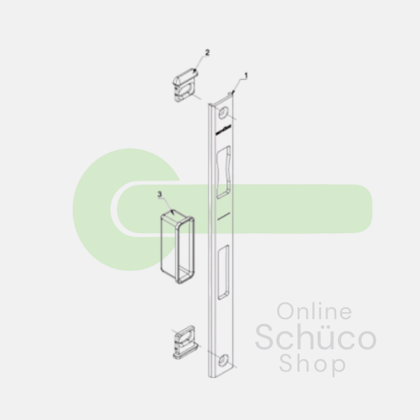 Schuco sluitplaat  268 mm - 240532