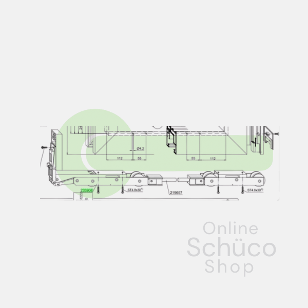 Schuco verbindingsstang 219657