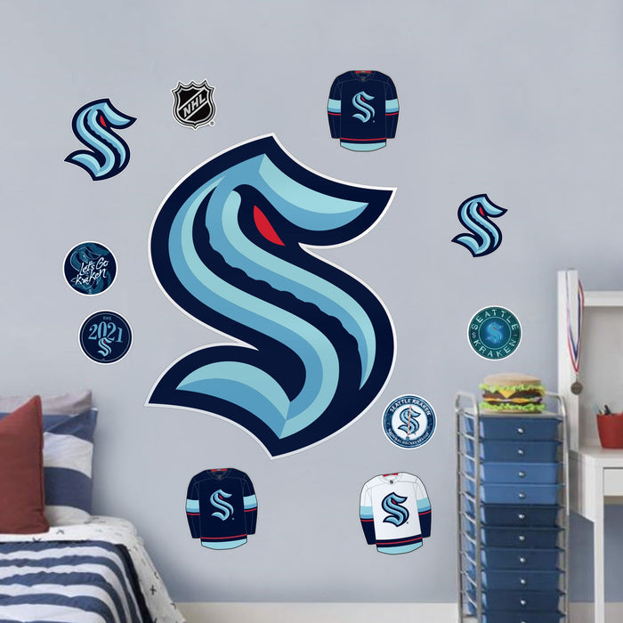 Seattle Kraken Repositionable Wall Decal Set - Team Logos