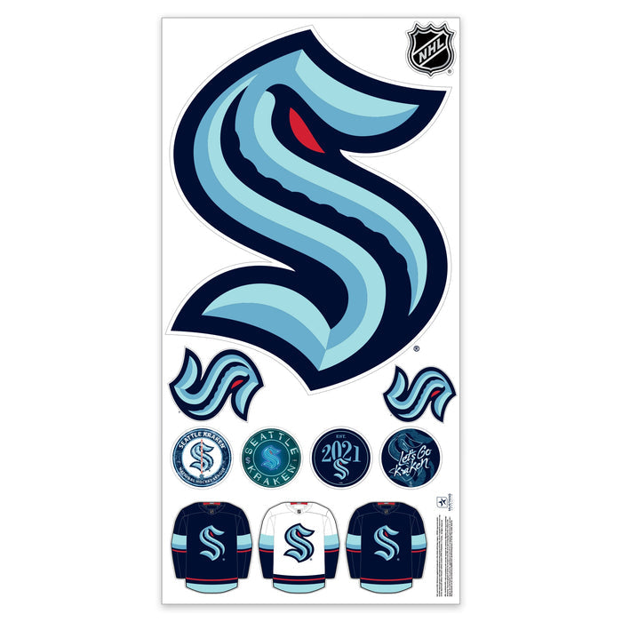 Seattle Kraken Repositionable Wall Decal Set - Team Logos