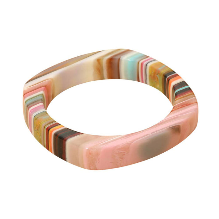 Sensibling Corp. - Geometric Striped Resin Bangle Bracelet