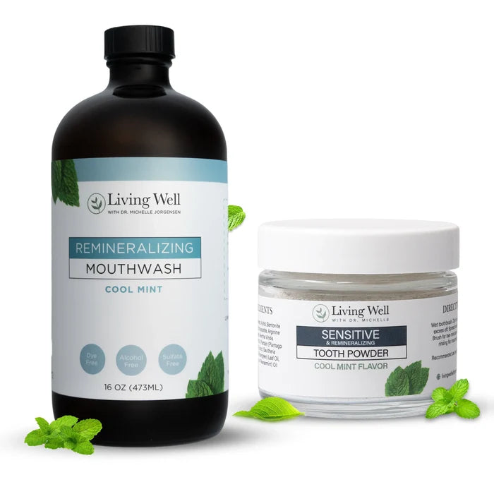 Sensitivity and Remineralization Bundle tooth powder and mouthwash
