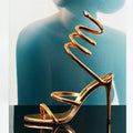 Serpentine Spiral Wrap Stiletto Sandals