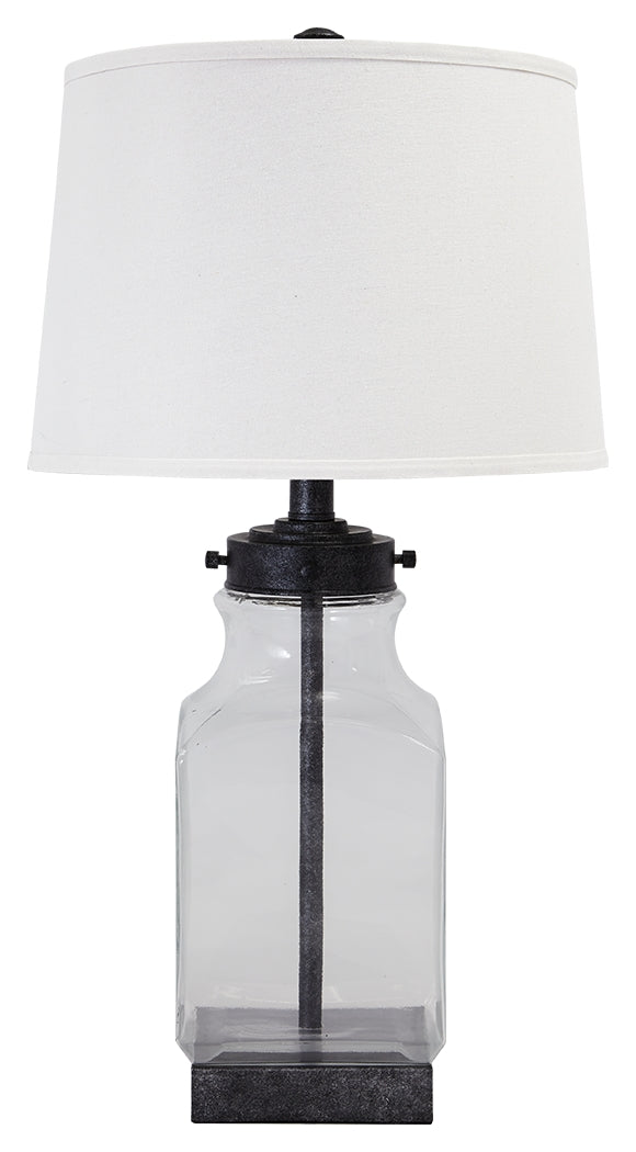 Sharolyn L430144 TransparentSilver Finish Glass Table Lamp 1CN