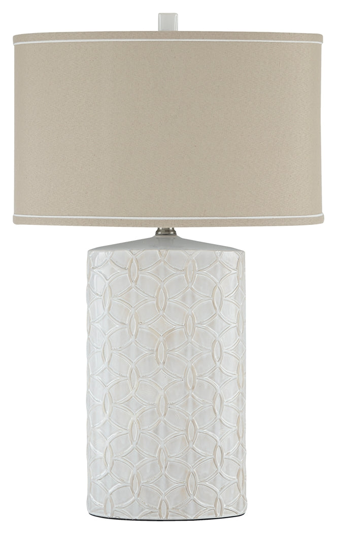 Shelvia L100374 Antique White Ceramic Table Lamp 1CN