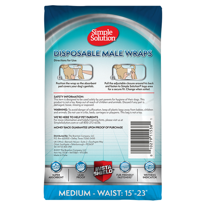 Simple Solution Disposable Male Dog Wraps