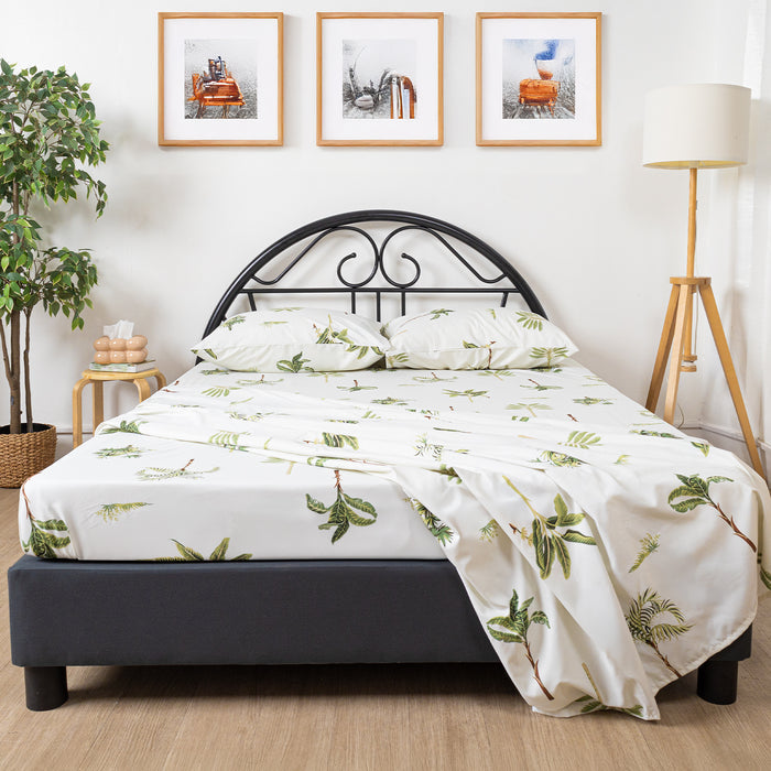 Sleep Basic Bed Linens 4 Piece Flat Sheet Set, shown in a room setting