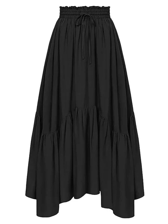Smocked Waist Band Ruched Layered Skirt - The PM Edit