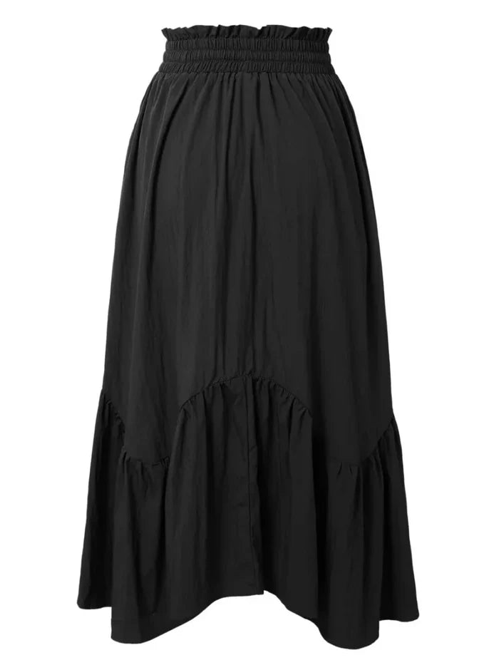 Smocked Waist Band Ruched Layered Skirt - The PM Edit