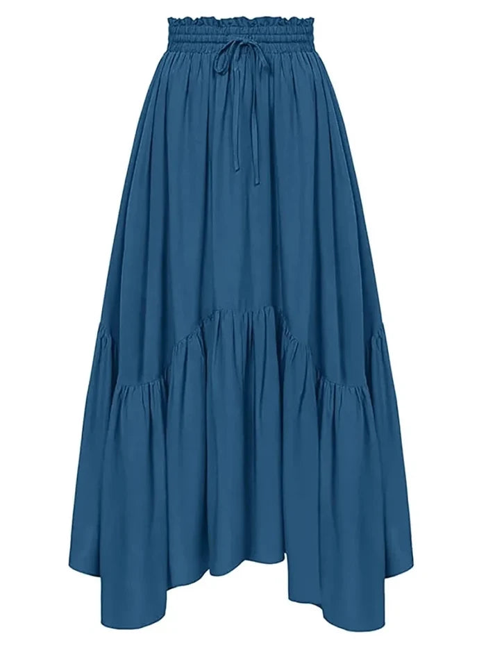 Smocked Waist Band Ruched Layered Skirt - The PM Edit