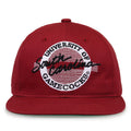 South Carolina Retro Circle snapback hat in red, front view