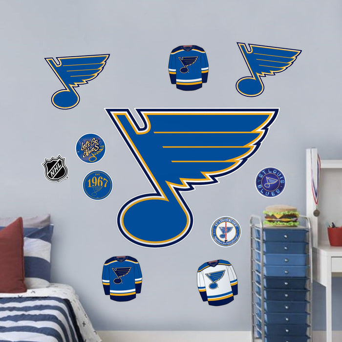 St. Louis Blues Repositionable Wall Decal Set - Team Logos